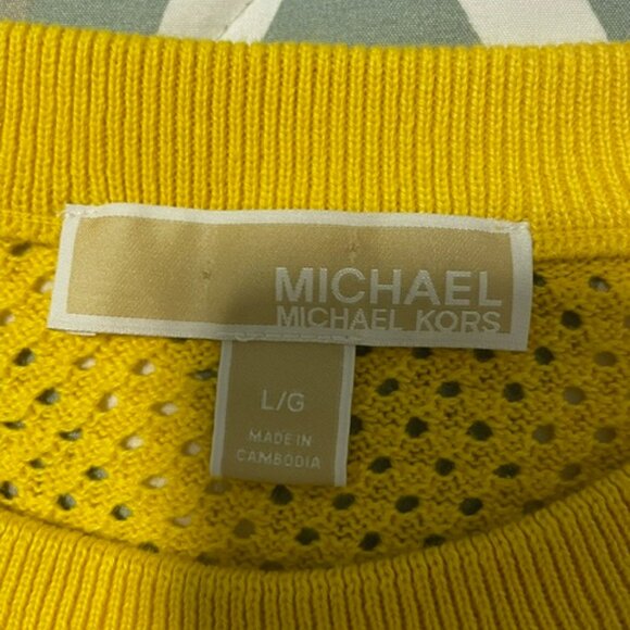 Michael Michael Kors yellow/gold L Cotton Sweater With KORS Logo On The Front - Picture 5 of 6
